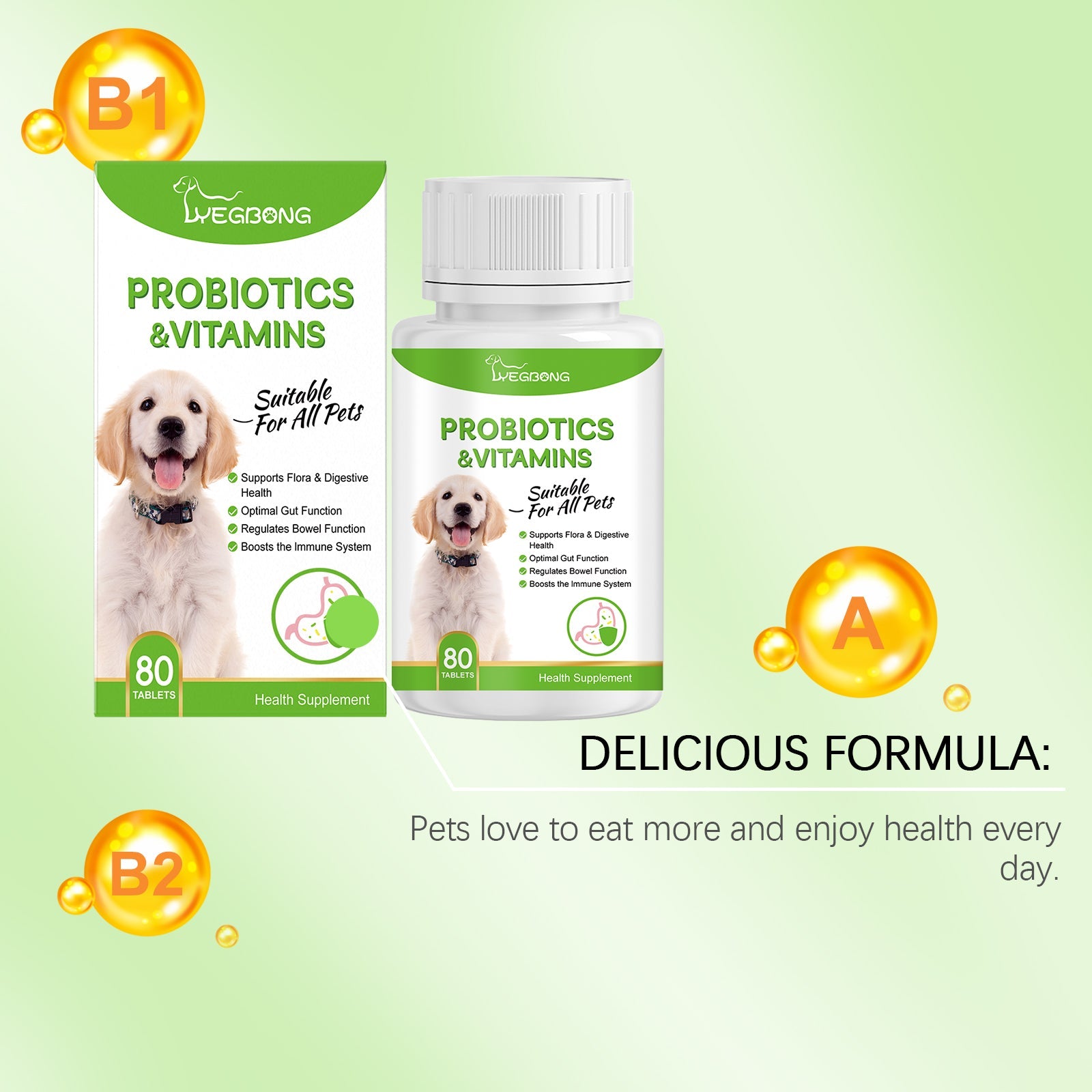 Pet Probiotic Tablets Improve Gut Health And Promote Nutritional Absorption Of Pet Care Supplements