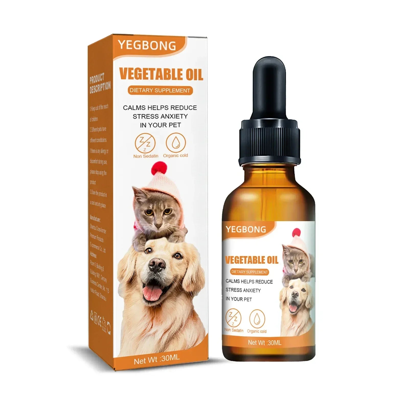 Natural Organic Calming Drops for Dogs & Cats - Pet Anxiety Relief Blend